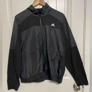 Women’s Adidas Black & White Zip Up Hooded Jacket